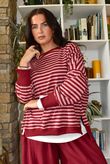 Sunday Morning Chill Sweatshirt Burgundy & Pink